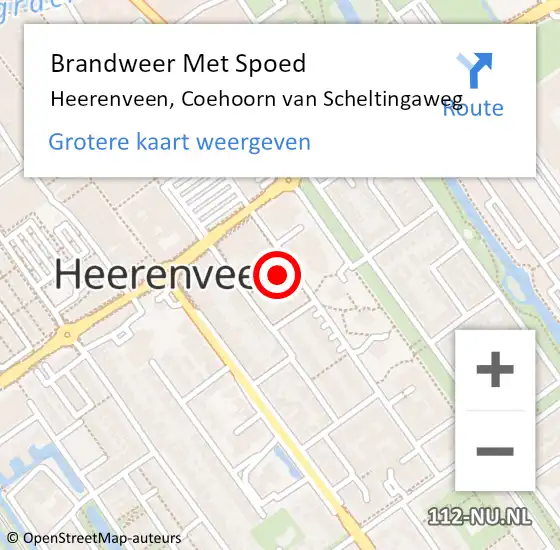 Locatie op kaart van de 112 melding: Brandweer Met Spoed Naar Heerenveen, Coehoorn van Scheltingaweg op 2 november 2021 12:58