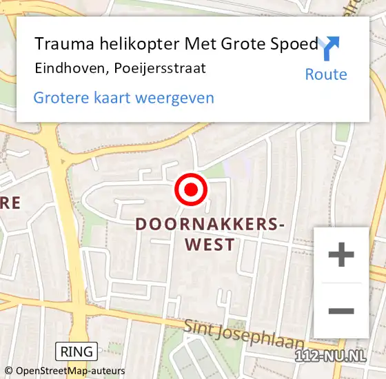 Locatie op kaart van de 112 melding: Trauma helikopter Met Grote Spoed Naar Eindhoven, Poeijersstraat op 2 november 2021 14:28