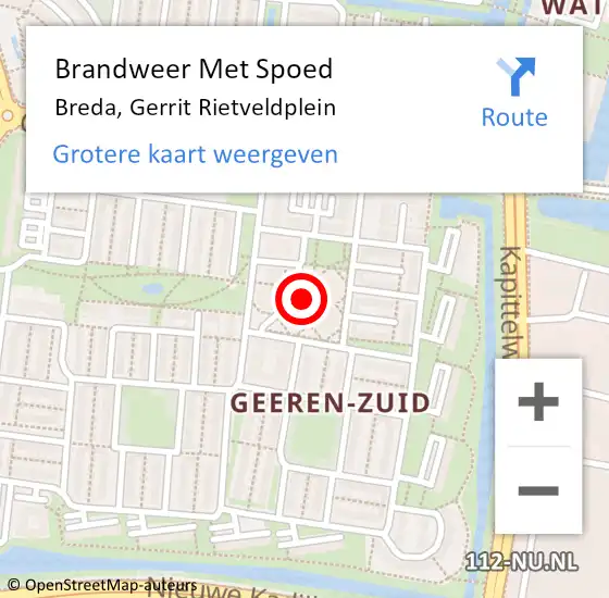 Locatie op kaart van de 112 melding: Brandweer Met Spoed Naar Breda, Gerrit Rietveldplein op 2 november 2021 22:06