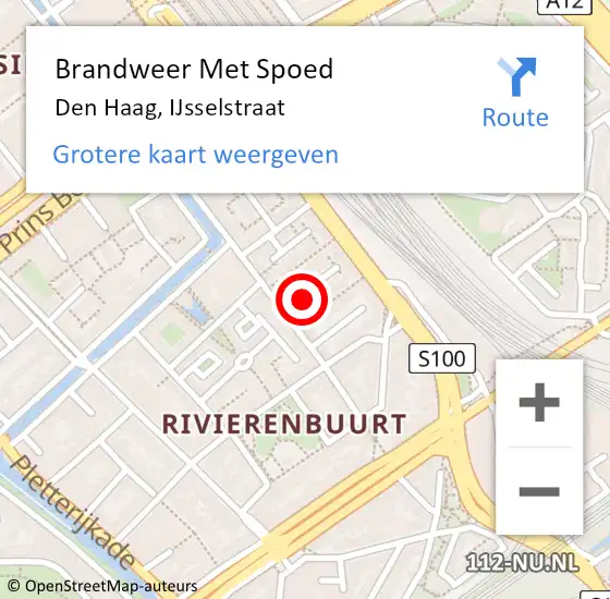 Locatie op kaart van de 112 melding: Brandweer Met Spoed Naar Den Haag, IJsselstraat op 3 november 2021 10:37