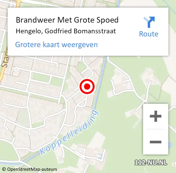 Locatie op kaart van de 112 melding: Brandweer Met Grote Spoed Naar Hengelo, Godfried Bomansstraat op 4 november 2021 09:26