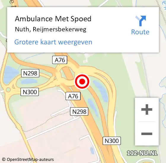 Locatie op kaart van de 112 melding: Ambulance Met Spoed Naar Nuth, Reijmersbekerweg op 4 november 2021 11:40