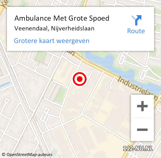 Locatie op kaart van de 112 melding: Ambulance Met Grote Spoed Naar Veenendaal, Nijverheidslaan op 4 november 2021 16:37