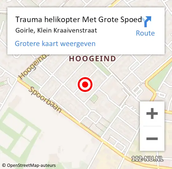 Locatie op kaart van de 112 melding: Trauma helikopter Met Grote Spoed Naar Goirle, Klein Kraaivenstraat op 4 november 2021 20:53