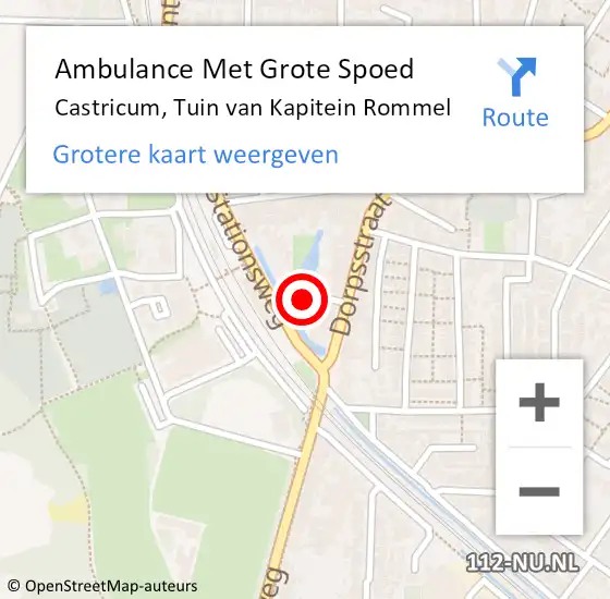 Locatie op kaart van de 112 melding: Ambulance Met Grote Spoed Naar Castricum, Tuin van Kapitein Rommel op 4 november 2021 21:53