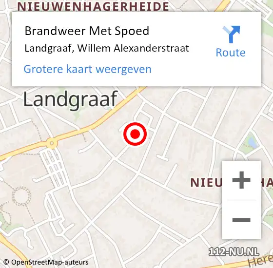 Locatie op kaart van de 112 melding: Brandweer Met Spoed Naar Landgraaf, Willem Alexanderstraat op 5 november 2021 11:06