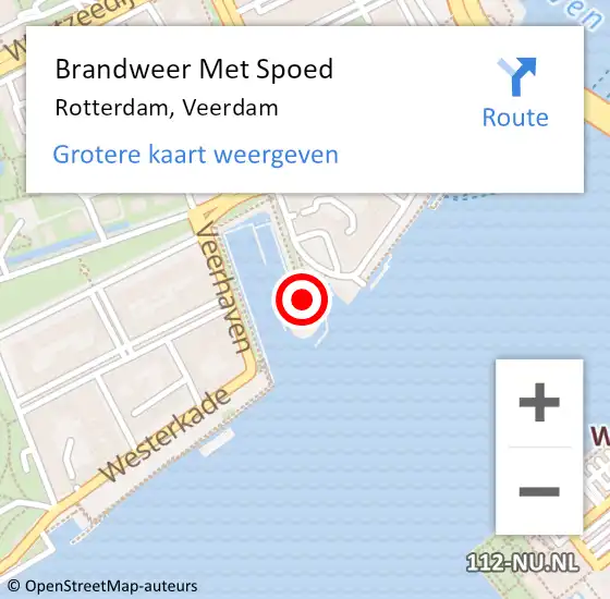 Locatie op kaart van de 112 melding: Brandweer Met Spoed Naar Rotterdam, Veerdam op 5 november 2021 12:40