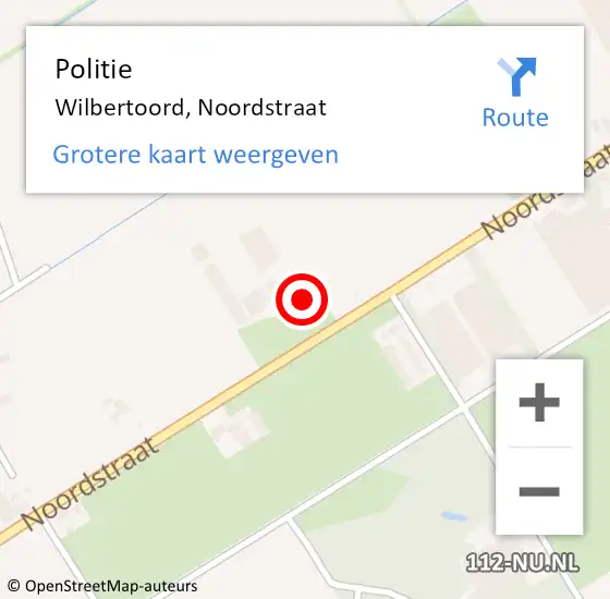Locatie op kaart van de 112 melding: Politie Wilbertoord, Noordstraat op 5 november 2021 17:29