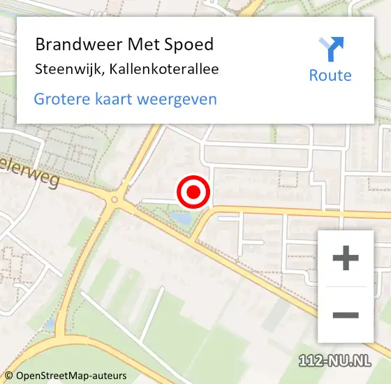Locatie op kaart van de 112 melding: Brandweer Met Spoed Naar Steenwijk, Kallenkoterallee op 5 november 2021 17:37