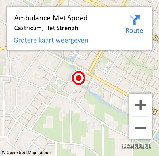 Locatie op kaart van de 112 melding: Ambulance Met Spoed Naar Castricum, Het Strengh op 6 november 2021 07:37