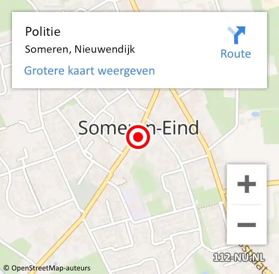Locatie op kaart van de 112 melding: Politie Someren, Nieuwendijk op 6 november 2021 08:38