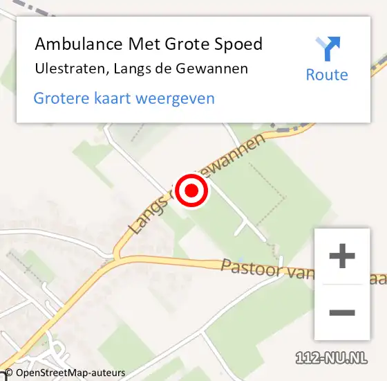 Locatie op kaart van de 112 melding: Ambulance Met Grote Spoed Naar Ulestraten, Langs de Gewannen op 6 november 2021 12:34