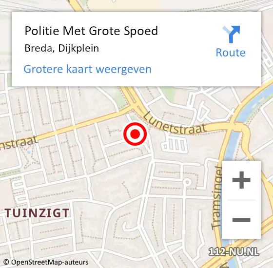 Locatie op kaart van de 112 melding: Politie Met Grote Spoed Naar Breda, Dijkplein op 6 november 2021 13:05