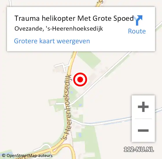 Locatie op kaart van de 112 melding: Trauma helikopter Met Grote Spoed Naar Ovezande, 's-Heerenhoeksedijk op 6 november 2021 19:29
