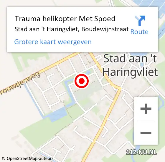 Locatie op kaart van de 112 melding: Trauma helikopter Met Spoed Naar Stad aan 't Haringvliet, Boudewijnstraat op 6 november 2021 22:11