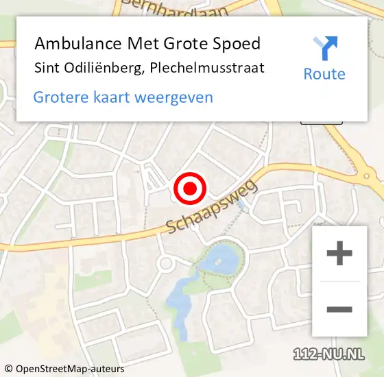 Locatie op kaart van de 112 melding: Ambulance Met Grote Spoed Naar Sint Odiliënberg, Plechelmusstraat op 7 november 2021 08:38