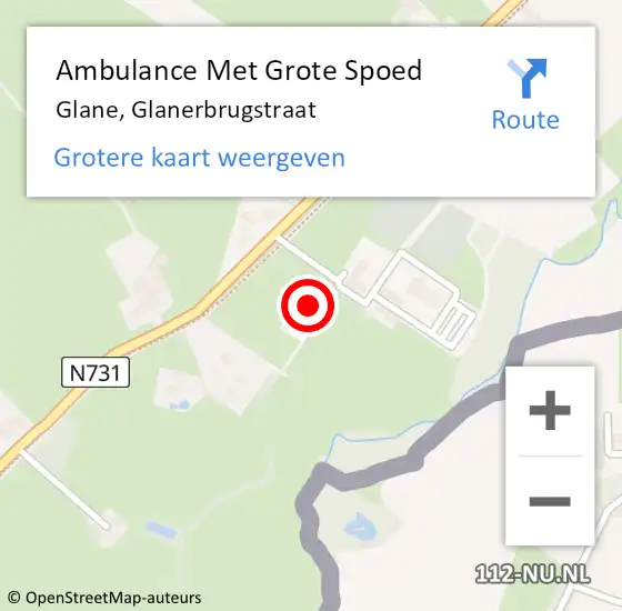 Locatie op kaart van de 112 melding: Ambulance Met Grote Spoed Naar Glane, Glanerbrugstraat op 7 november 2021 10:15
