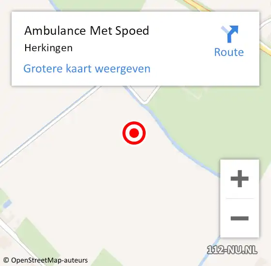 Locatie op kaart van de 112 melding: Ambulance Met Spoed Naar Herkingen op 7 november 2021 10:59