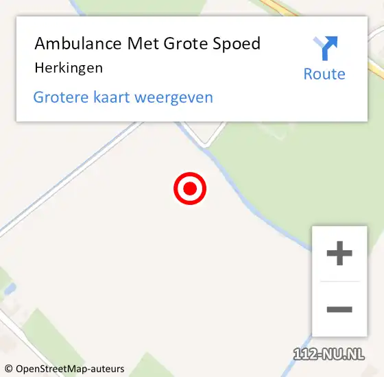 Locatie op kaart van de 112 melding: Ambulance Met Grote Spoed Naar Herkingen op 7 november 2021 11:01