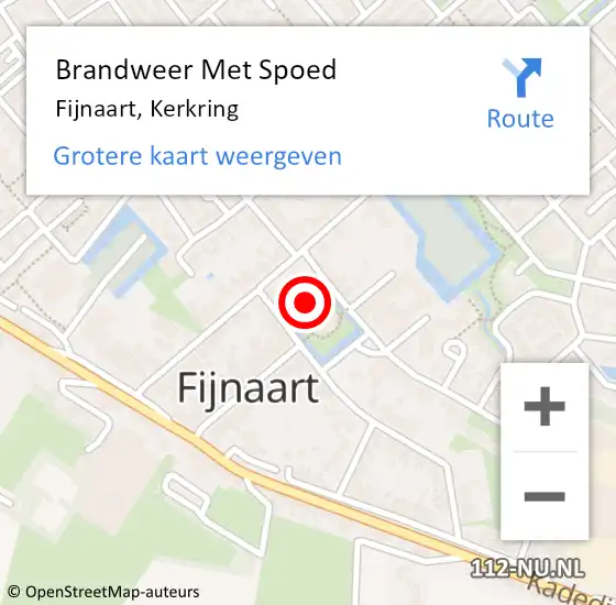 Locatie op kaart van de 112 melding: Brandweer Met Spoed Naar Fijnaart, Kerkring op 7 november 2021 12:00