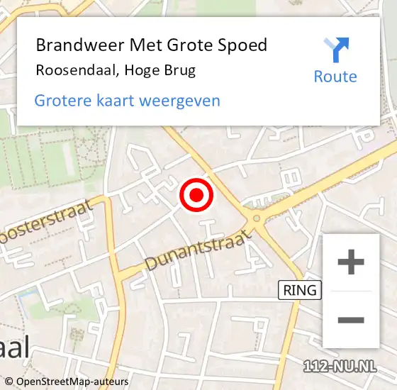 Locatie op kaart van de 112 melding: Brandweer Met Grote Spoed Naar Roosendaal, Hoge Brug op 7 november 2021 16:07