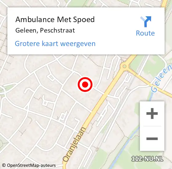 Locatie op kaart van de 112 melding: Ambulance Met Spoed Naar Geleen, Peschstraat op 7 november 2021 16:49