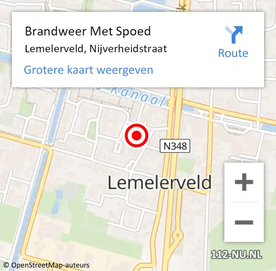 Locatie op kaart van de 112 melding: Brandweer Met Spoed Naar Lemelerveld, Nijverheidstraat op 8 november 2021 03:49