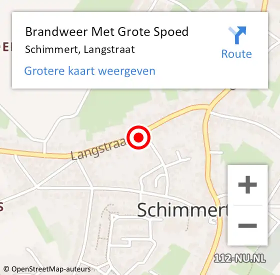 Locatie op kaart van de 112 melding: Brandweer Met Grote Spoed Naar Schimmert, Langstraat op 8 november 2021 09:02