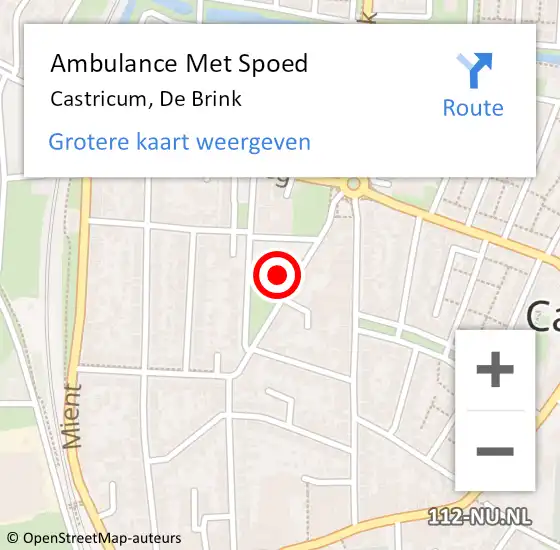 Locatie op kaart van de 112 melding: Ambulance Met Spoed Naar Castricum, De Brink op 28 juni 2014 15:47