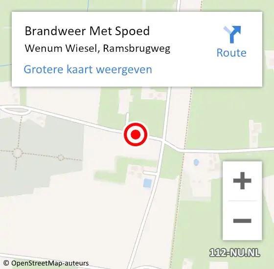 Locatie op kaart van de 112 melding: Brandweer Met Spoed Naar Wenum Wiesel, Ramsbrugweg op 8 november 2021 10:27