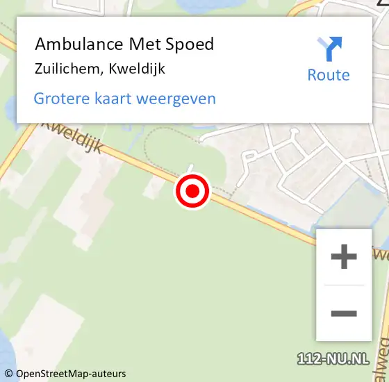 Locatie op kaart van de 112 melding: Ambulance Met Spoed Naar Zuilichem, Kweldijk op 28 juni 2014 16:25