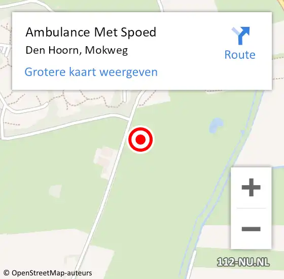 Locatie op kaart van de 112 melding: Ambulance Met Spoed Naar Den Hoorn, Mokweg op 8 november 2021 16:46