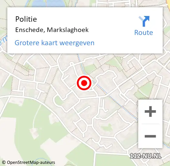 Locatie op kaart van de 112 melding: Politie Enschede, Markslaghoek op 8 november 2021 16:59