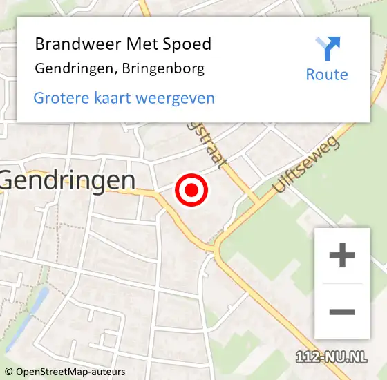 Locatie op kaart van de 112 melding: Brandweer Met Spoed Naar Gendringen, Bringenborg op 8 november 2021 18:22