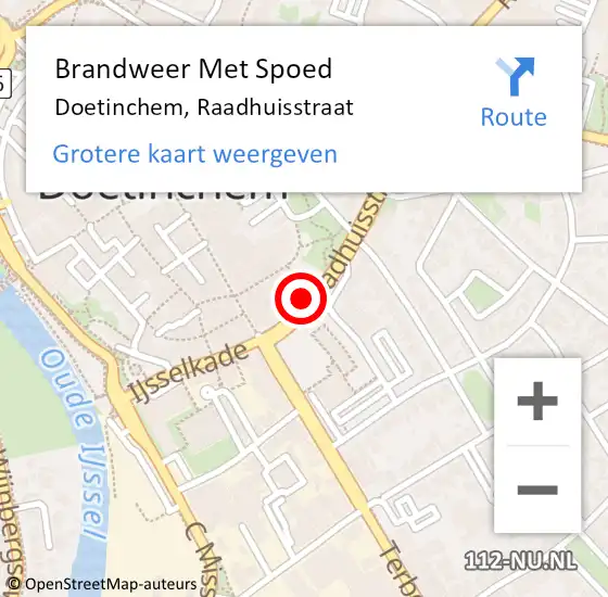 Locatie op kaart van de 112 melding: Brandweer Met Spoed Naar Doetinchem, Raadhuisstraat op 9 november 2021 12:58