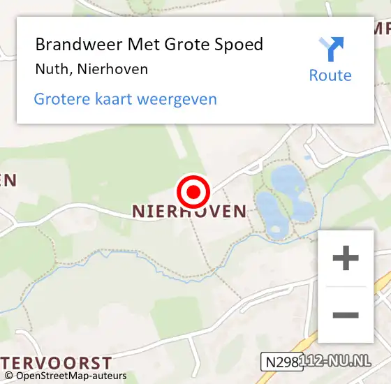 Locatie op kaart van de 112 melding: Brandweer Met Grote Spoed Naar Nuth, Nierhoven op 9 november 2021 15:04