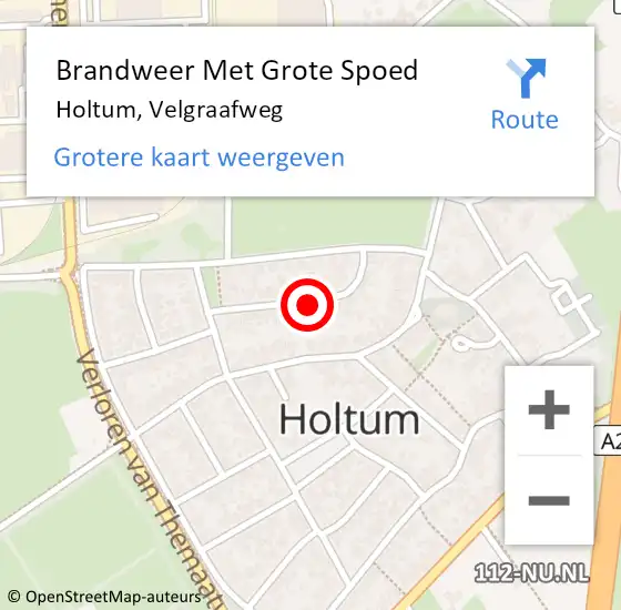 Locatie op kaart van de 112 melding: Brandweer Met Grote Spoed Naar Holtum, Velgraafweg op 9 november 2021 19:38