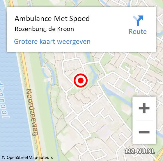 Locatie op kaart van de 112 melding: Ambulance Met Spoed Naar Rozenburg, de Kroon op 10 november 2021 08:40