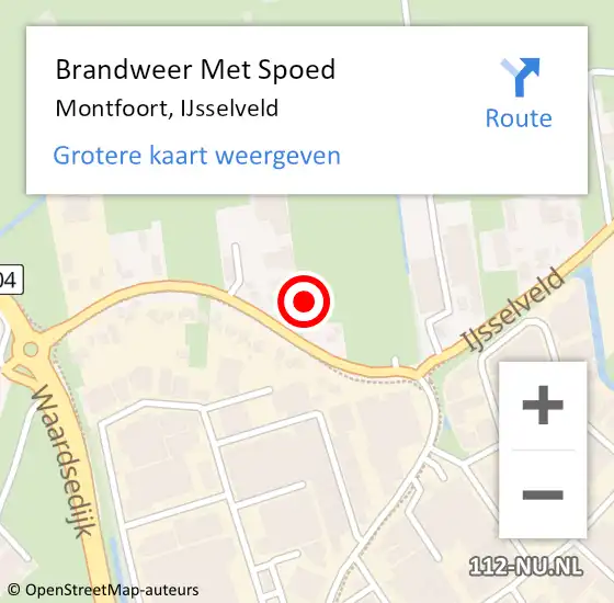 Locatie op kaart van de 112 melding: Brandweer Met Spoed Naar Montfoort, IJsselveld op 10 november 2021 09:06