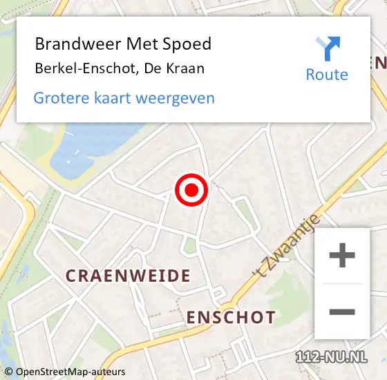 Locatie op kaart van de 112 melding: Brandweer Met Spoed Naar Berkel-Enschot, De Kraan op 10 november 2021 11:13