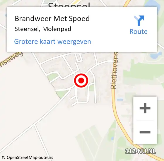 Locatie op kaart van de 112 melding: Brandweer Met Spoed Naar Steensel, Molenpad op 10 november 2021 23:32