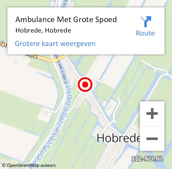 Locatie op kaart van de 112 melding: Ambulance Met Grote Spoed Naar Hobrede op 28 juni 2014 22:13