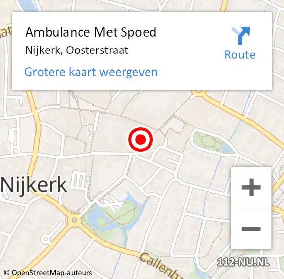 Locatie op kaart van de 112 melding: Ambulance Met Spoed Naar Nijkerk, Oosterstraat op 11 november 2021 14:28