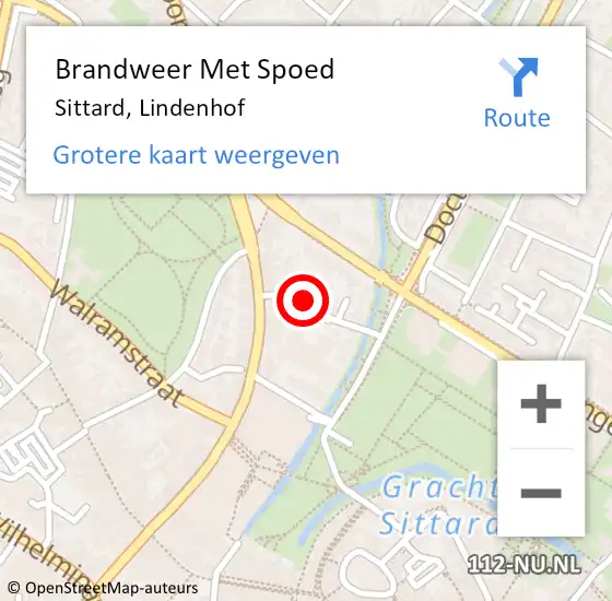 Locatie op kaart van de 112 melding: Brandweer Met Spoed Naar Sittard, Lindenhof op 11 november 2021 16:32