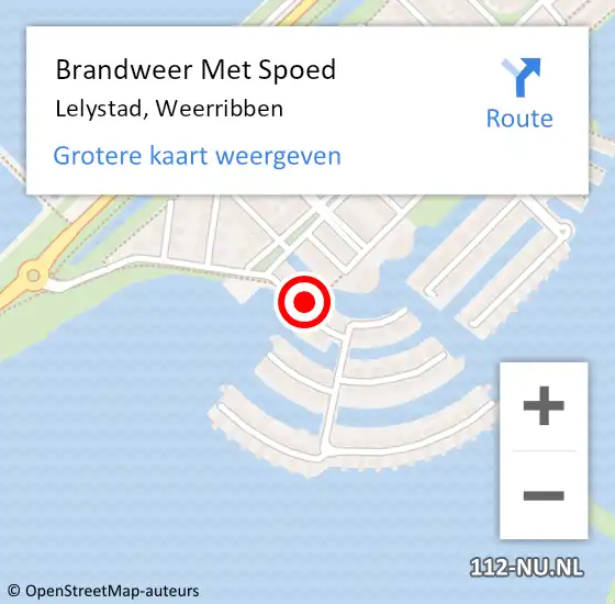 Locatie op kaart van de 112 melding: Brandweer Met Spoed Naar Lelystad, Weerribben op 11 november 2021 19:00