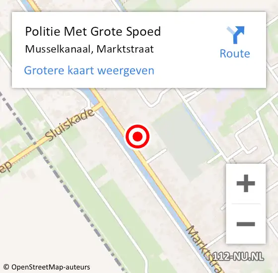 Locatie op kaart van de 112 melding: Politie Met Grote Spoed Naar Musselkanaal, Marktstraat op 12 november 2021 15:07