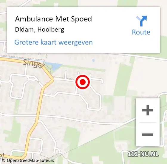 Locatie op kaart van de 112 melding: Ambulance Met Spoed Naar Didam, Hooiberg op 13 november 2021 01:53