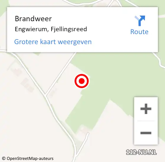 Locatie op kaart van de 112 melding: Brandweer Engwierum, Fjellingsreed op 13 november 2021 04:49