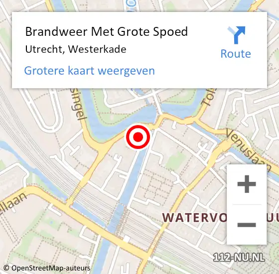 Locatie op kaart van de 112 melding: Brandweer Met Grote Spoed Naar Utrecht, Westerkade op 13 november 2021 06:28