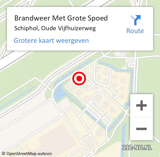 Locatie op kaart van de 112 melding: Brandweer Met Grote Spoed Naar Schiphol, Oude Vijfhuizerweg op 13 november 2021 10:29